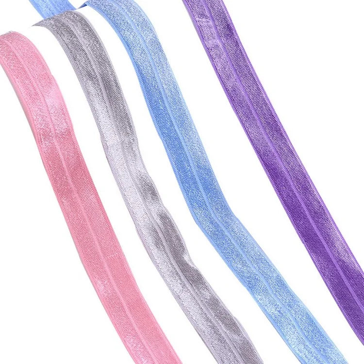 Custom Color Shiny 15mm 20mm Folding Binding Fold Over Elastic for Garments