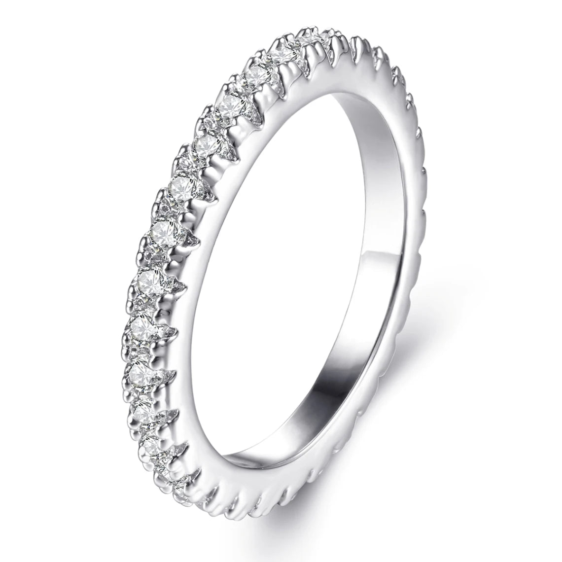 Ring White Stone New Model Wedding Pure Silver Ring