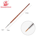 2025 High Quality Red Wooden Handle PP Nylon Hair Nail Art Brush and Painting Brush Size 000 by Nail Brush Manufacturer BW19-20