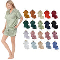 Luxury Bridal Bride Women's Plus Size Short Sleeve Shorts Pajama Set Silk Satin Sleepwear Women Bridesmaid Wedding Party Pajamas
