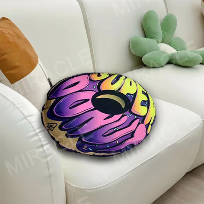 Doughnut Custom Die Cut Biscuit Danish Pillow Face Customize Shape Pillows Cushions Case Hold Pillow