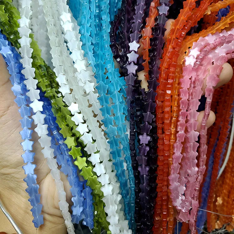 CE1033 Fashion Chic Cat's Eye Stone Star Beads for Jewelry Making