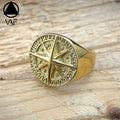 VAF *WOW* Compass Ring Contemporary Style Stainless Steel Polished Cincin Kompas Kompassring Anillo De Brujula