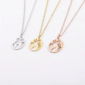 Ins Personality Fashion Creative Double-sided Hollow Earth Map Stainless Steel Necklace Men and Women Couple Pendants for Gift