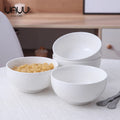 FENN Custom Restaurant 5.5 Inch Plain White Round Porcelain Dinner Rice Soup High White Porcelain Bowl Ceramic Bowls