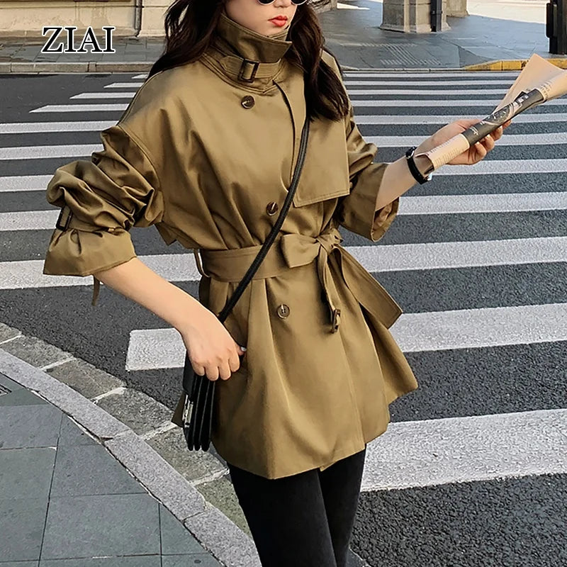 Temperament Popular British Style Short Short Small Korean Style Hong Kong Style Ins Windbreaker Jacket Women