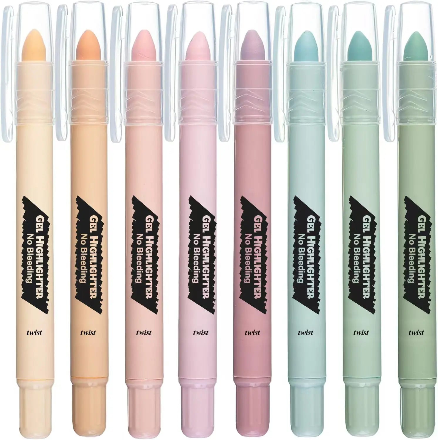 Pastel Color No Bleed Gel Highlighter Bible Highlighters Assorted Colors Pack of 8 Fluorescent Gel Highlighters