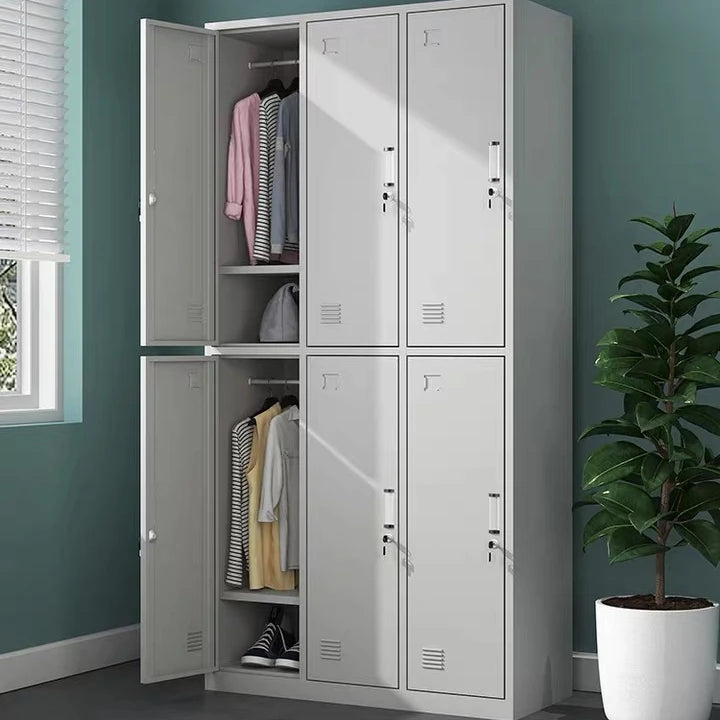 Metal Cabinet Supplier Customized OEM Gym Office 6 Door Staff Clothing Shoe Cabinet Locker Lockers