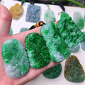 Myanmar Jade Floating Green Landscape Pendant Yang Green Dragon Brand Men Jade Jade Guanyu Emerald Pendant Wholesale