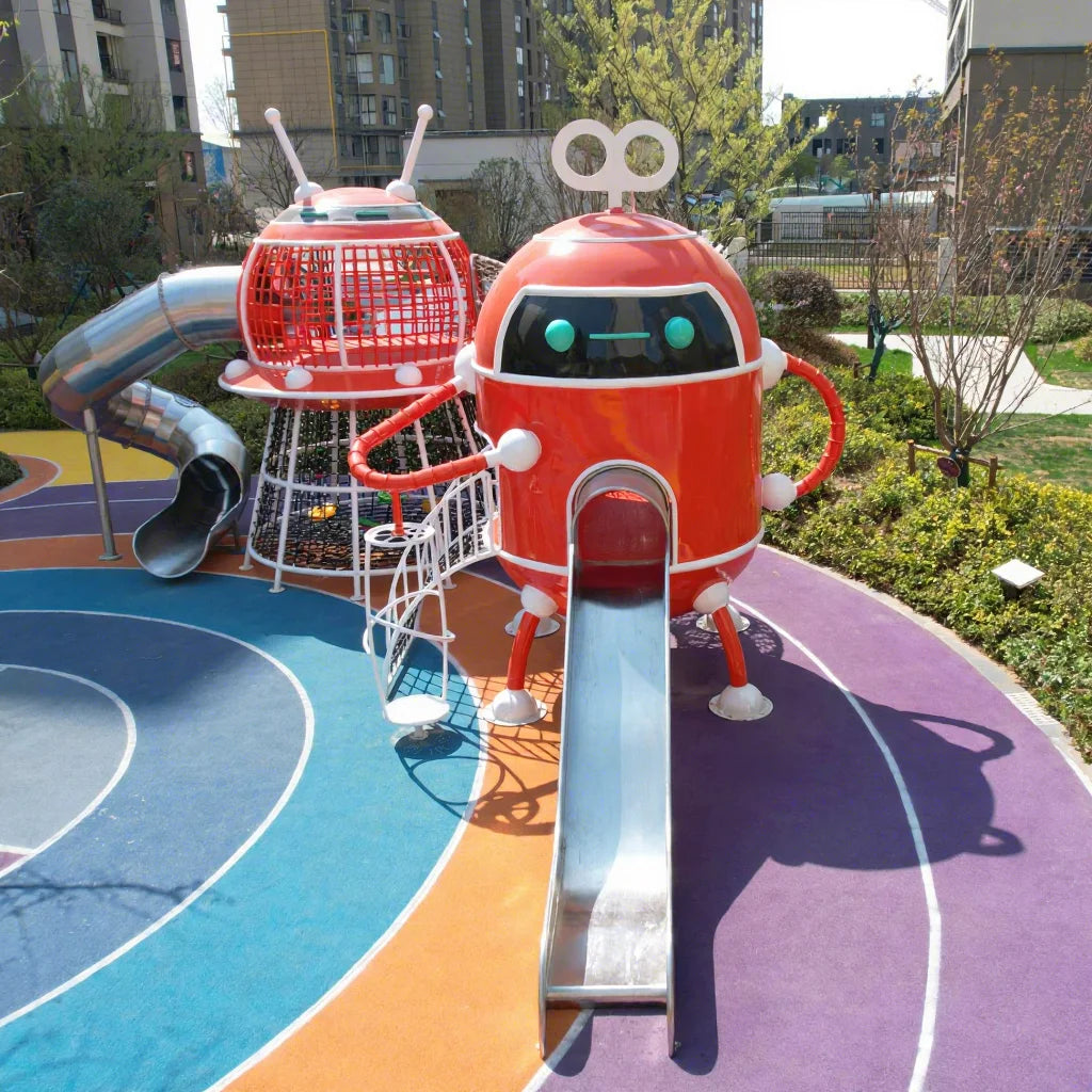 Red Robot Steel Amusement Park Products Playground Sets Outdoor Amusement Equipment