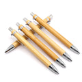 2022 Eco Friendly Bamboo Custom Logo Ballpoint Pen with Metal Clip Blue & Black Ink Novelty for Office & School Use