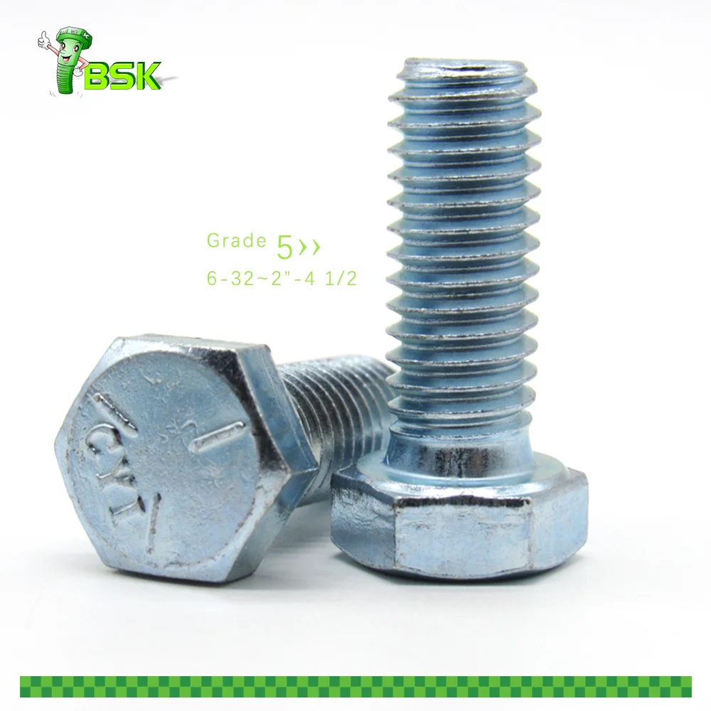 Asme B18.2.1 Grade 5 8 Hex Bolt and Nut Black Class4.8 8.8 10.9 12.9 Screws