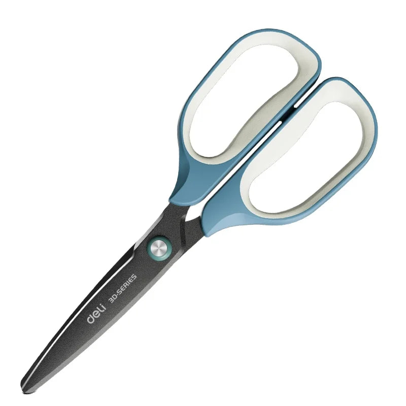 Deli TJ109 Blue Labor-saving Scissors Office Paper Cutting Scissors Household Handmade Safety Scissors 144pcs Per Carton Set