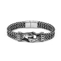 Mens Bold Vintage Jewelry Wholesale Stainless Steel Chain Bracelet Jewelry Magnetic Closure Norse Myth Viking Bracelet Jewelry