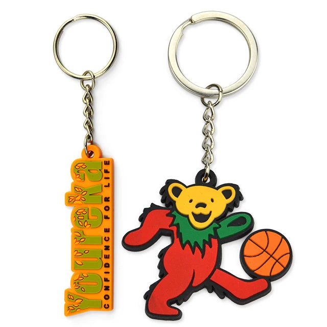 Factory Sale Bulk Cheap Key Ring Rubber Key Holder Keychain Custom Silicon Pvc Key Chain Promotional Keychains & Carabiner