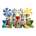 Custom Giant Candy Cane Lollipop Fiberglass Sculpture for Candyland Sugar Theme Party Christmas Event Display Decoration