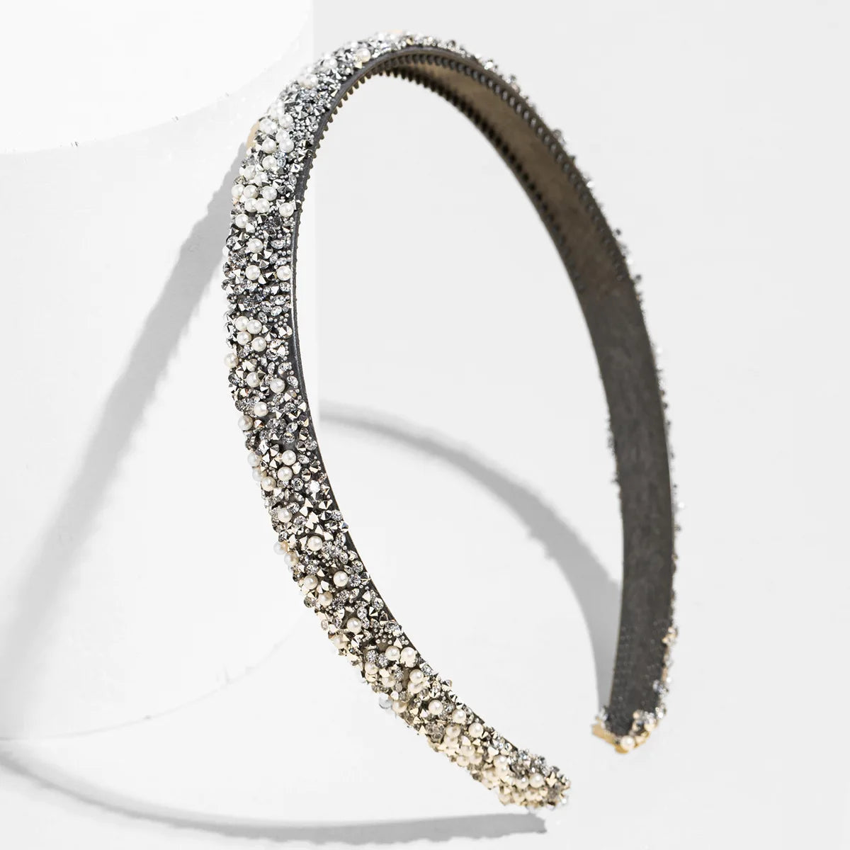 Wholesale Fancy Boutique Headband Bling Rhinestone Pearl Classical Smart Casual Ladies Non-slip Plastic Hair Hoop Hair