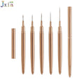 Professional Nail Supplies Rose Gold Handle Custom 5mm 7mm 10mm 20mm 25mm Nail Art Liner Brush Set