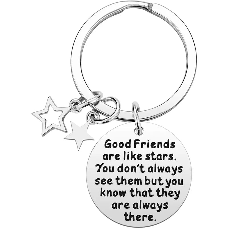 Friendship Gifts for Women - Good Friends Are Like Stars Friendship Keychain Best Friend Gift for Women Birthday Gifts