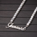 Stainless Steel Name Necklace Custom Letters With 5mm CZ Tennis Chain Full Zircon Gift DIY HipHop Jewelry