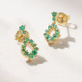LOZRUNVE Trending 925 Silver Jewelry Handcrafted Emerald Circle Cluster Drop Earring for Party Girls