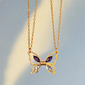 Fashionable Stainless Steel Butterfly Couple Friendship Necklace Creative Magnetic Hollow Crystal for Gift Occasions