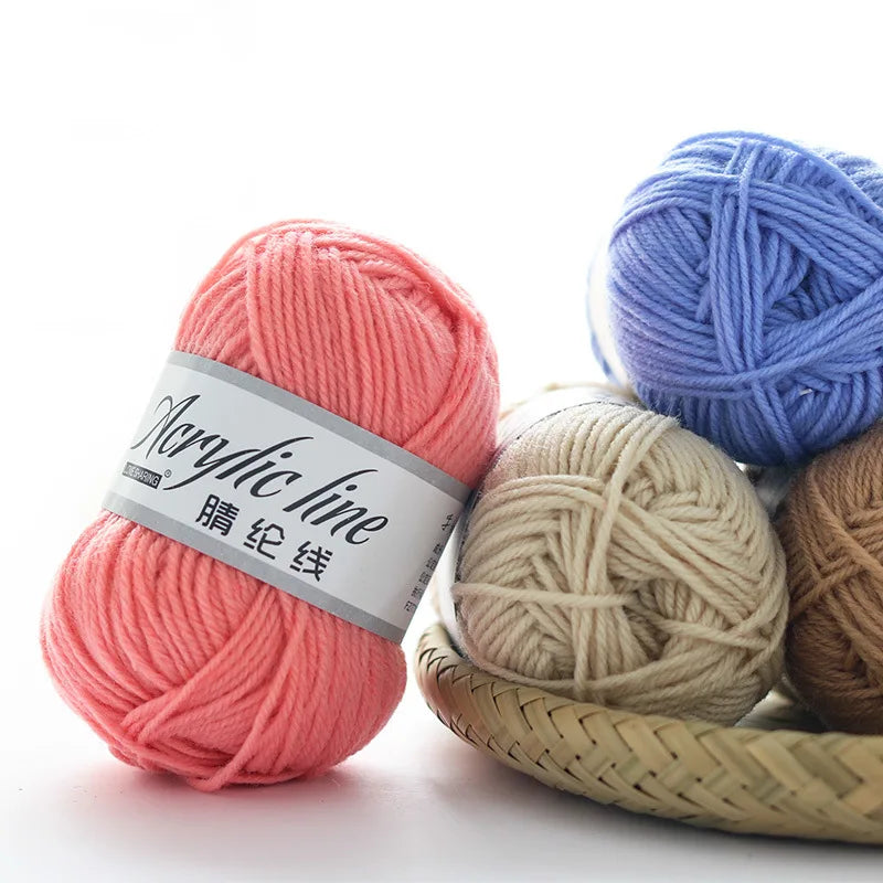 Customize Label OEM Eco Friendly High Quality 4ply Dyed High Tenacity Acrylic Hand Crochet Yarn for Hand Knitting