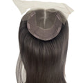 16-Inch Chinese Remy Virgin Hair Hand Tied 130% Density Transparent Lace Front Women's Straight Jewish Wig Topper