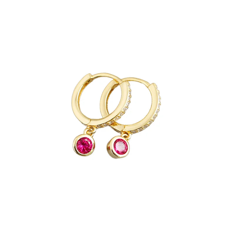 18k Gold Silver Plated Minimalist Tiny Mini Hoop Cubic Zirconia Earrings for Women