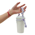 2025 New Design Reusable Cotton Thread Crochet Rose Fashionable Takeaway Cup Holder for Coffee Beverage and Milk Tea
