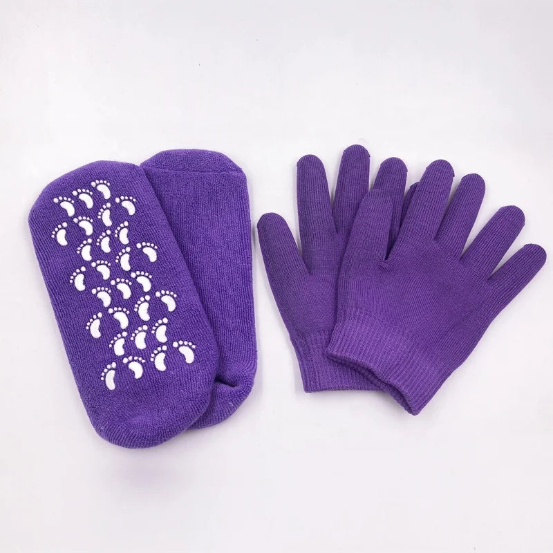 Softening Whitening Skin Moisturizing Treatment Spa Gloves Socks Set Cotton Gel Gloves Lavender Fragrance Eco-Friendly for Care