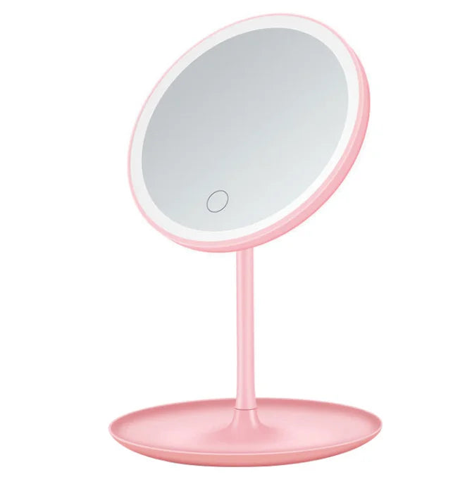Wholesale Plastic Vanity Mirror Factory Sale USB Charge Led Cosmetic Mirror Small Lighted Led Makeup Mirror With Light