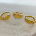 Classic Square Band Ring Couple Jewelry Stainless Steel 18k Gold Plated Non Tarnish Engraved Band Stacking Ring for Gift