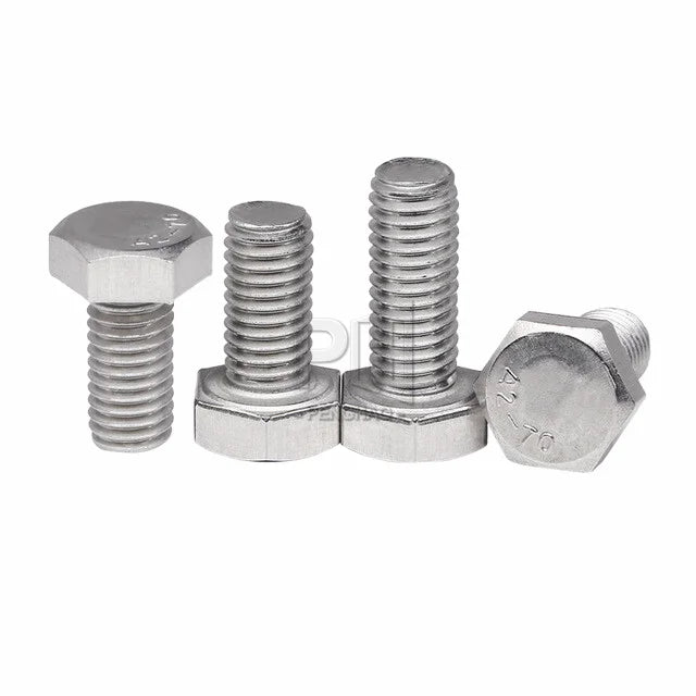 304 Stainless Steel External Hexagon Screw Full Tooth External Hexagon Screw Hexagon Head Extension Bolt M10M12 Series