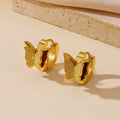 New Spring Collection Trendy Stainless Steel Butterfly Stud Earrings