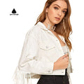 Custom Denim Women's Blazer Jackets Fashion Casual Women Outerwear Loose Denim Shirts Blouse Jacket for Women