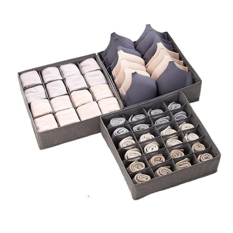 Factory-Foldable Fabric Underwear Socks Storage Box Washable Compartment Wardrobe Drawer Storage Organizer