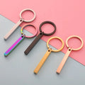 Personalized Non Tarnish Silver 18K Gold Plated Blank Bar Stainless Steel Custom Logo Name Keychain