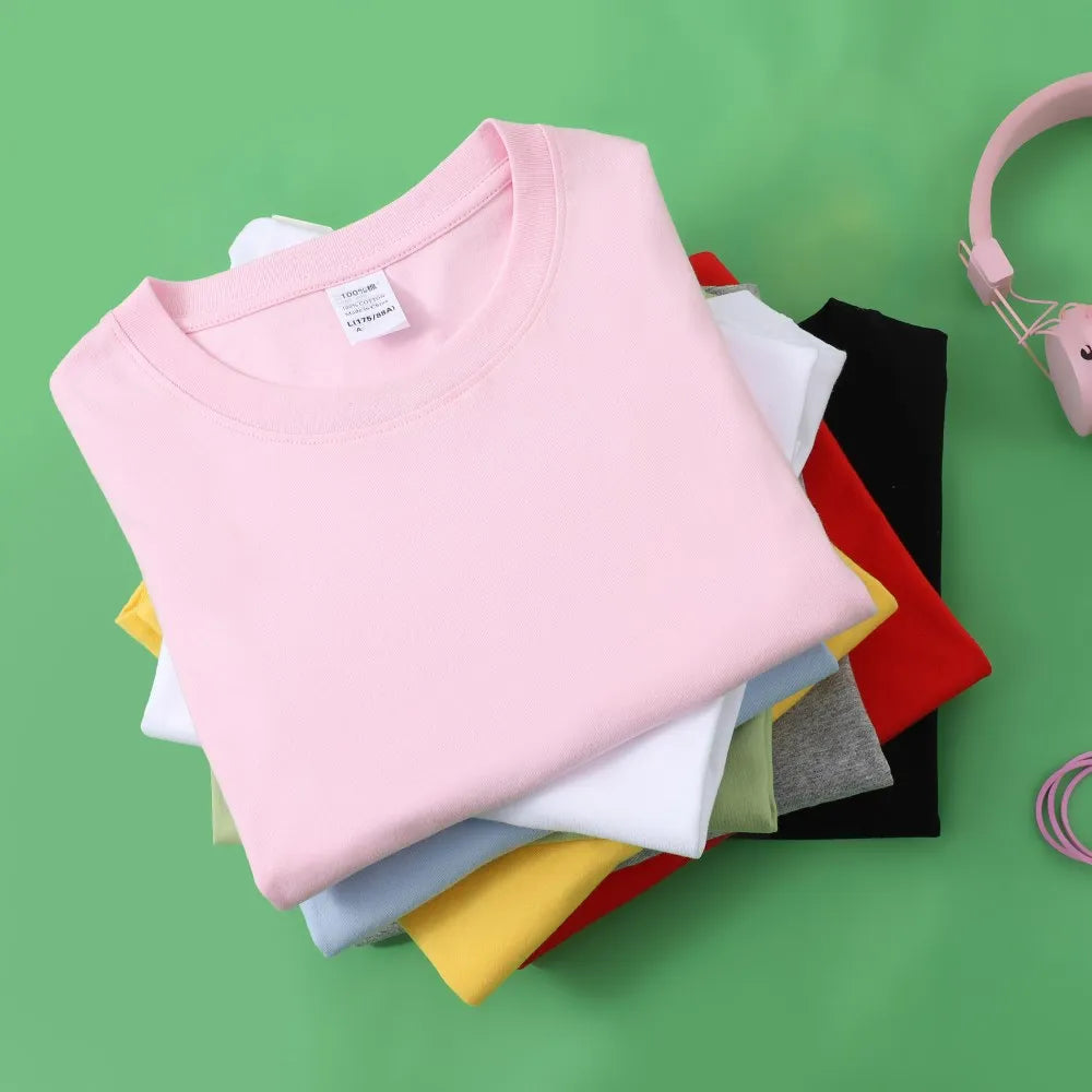 High Quality 100% Cotton Short Sleeve Breathable Outdoor Activewear Custom Logo Printed Solid Plain T-shirt Casual Blank