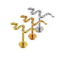 ASTM F136 Titanium 16G Internally Threaded High Polished Snake Lip Rings Piercing Labret Body Piercing Jewelry