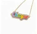 Qiuhan Stainless Steel Cute Double Rhinestones Custom Name Colorful Nameplate Men's Bracelet Gift MegaBDM