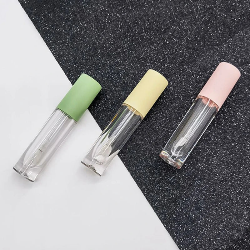 Yueshunxing Factory Direct Sale 3ml Plastic pink White Round Lip Gloss Cosmetic Frosted Tube Private Label Empty Lip Gloss Tube
