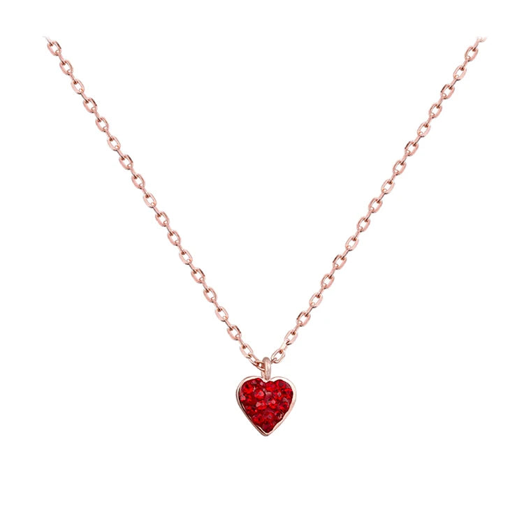 925 Sterling Silver Necklaces Pendants for Women Fashion Lady Gift Jewelry Heart Love Necklace