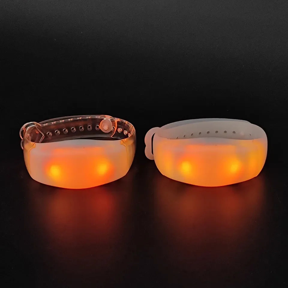Hot Sale Custom Logo Flashing Remote LED Bracelet Control DMX Nylon LED Light Wristband DMX Radio Controlled  Led Bracelets