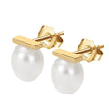 Wholesale Fashion 925 Silver Earring Stud Pearl Earrings Gold Plated Jewelry Freshwater Baroque Pearl Jewelry Earrings Women