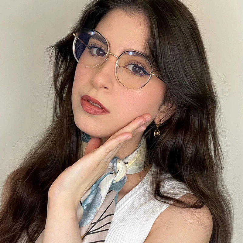 81507 Colorful Round Frame Anti Blue Light Optical Glasses Frames Women Crystal Cut TR90 Fashion Computer Eyeglasses 2026