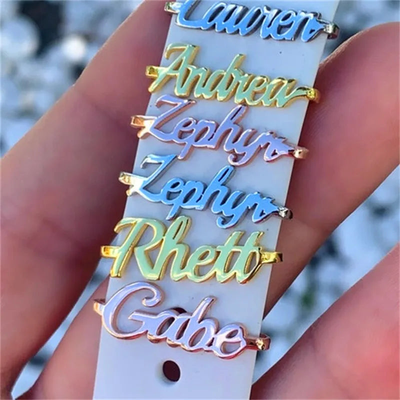 Lateefah Custom Name Letter Plate Strap Personalized Stainless Steel English Watch Buckle Watchband