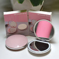 Hot Selling Small Handheld LED Mirror 2X Magnifying Rechargeable LED Makeup Mirror Portable Round Cosmetic Mirror with Lights