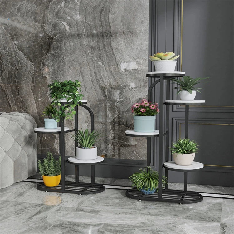 Wholesale Wrought Iron 3-Tier Display Rack Indoor/Outdoor Black Corner Vase Stand for Garden Metal Plant Pot Flower Rack Home