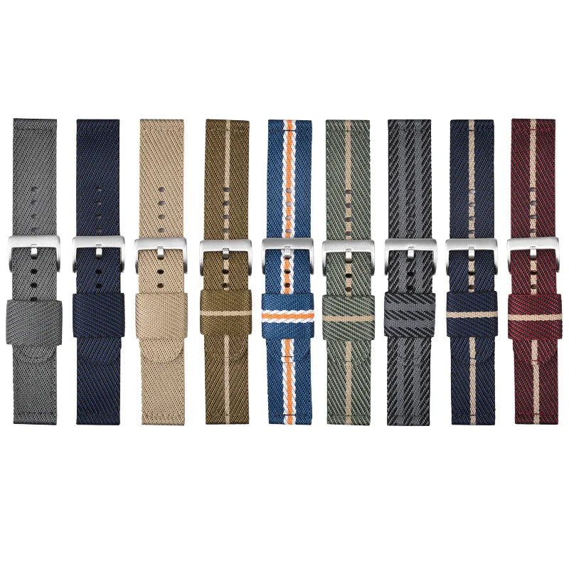 Fast Shipping Adjustable Nylon Watch Straps 18mm 20mm 22mm Precision Woven Gold Bracelet Bands Breathable Band